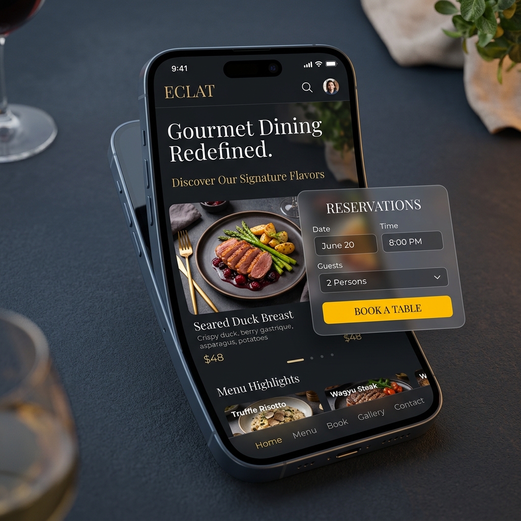 Restaurant Website UI mockup